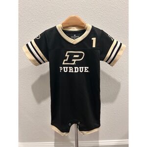 NWOT Purdue Boilermakers Black &‎ Gold Infant Football Jersey Romper 12-18M